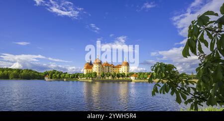 Schloss Moritzburg, Gemeinde Moritzburg bei Dresden, Sachsen, Deutschland, Europa Stockfoto