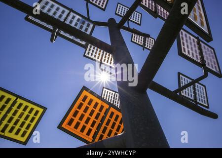 Solarzellen, Solarbaum, Ulmer Wohnviertel Solar City, Ulm, Baden-Württemberg, Deutschland, Europa Stockfoto