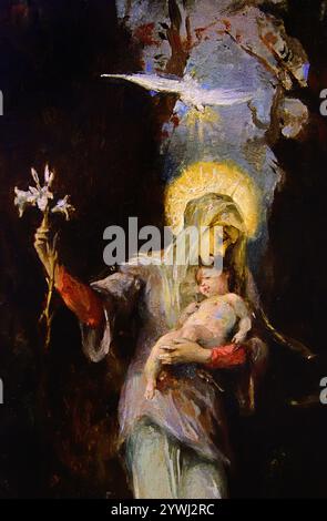 Le Triomphe de la Religion - der Triumph der Religion 1893 von Henri-Michel Levy (1844-1814) , France Fine Art Museum, Italian, Italy, France, French, Spanien, Spanisch, Belgien, Flämisch, Deutsch, Deutschland, Stockfoto