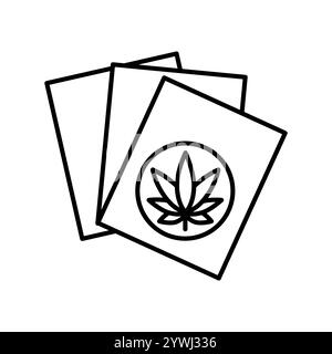 Symbol für schwarze Linie aus Hanfpapier. Vektorisoliertes Element. Bearbeitbare Kontur. Stock Vektor