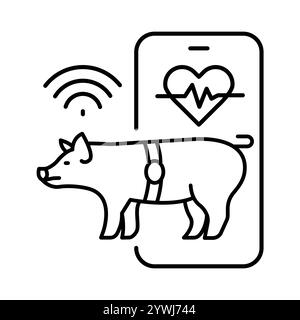 Schwarze Symbole für biometrische Sensoren gesetzt. Vektorisoliertes Element. Bearbeitbare Kontur. Stock Vektor