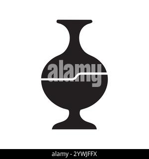 Vase-Symbol. Schwarz-weiße Vektor-Silhouette einfache Vase-Symbol Stock Vektor