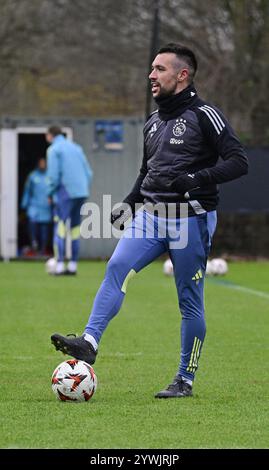 Amsterdam, Niederlande. Am 11. Dezember 2024 trainierte Francesco Rafioli von Ajax während des Trainings vor dem Spiel der Europa League gegen SS Lazio Roma in der Johan Cruijff Arena am 11. Dezember 2024 in Amsterdam. ANP OLAF RISS Stockfoto