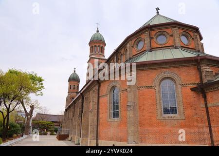 Jeondong Cathedral - wichtige katholische Kirche in Jeonju, Südkorea. Stockfoto