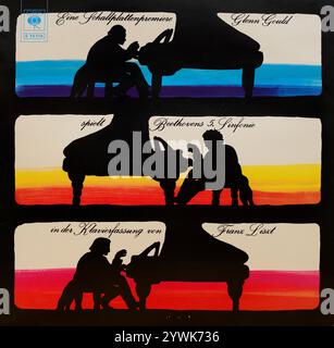 Plattencover aus Vintage-Vinyl. Glen Gould spielt Ludwig van Beethovens 5. Sinfonie in der Klavierfassung von Franz Liszt, aufgenommen 1968 Stockfoto