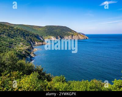 Meat Cove auf dem Atlantischen Ozean im Norden von Cape Breton Island Nova Scotia Kanada Stockfoto