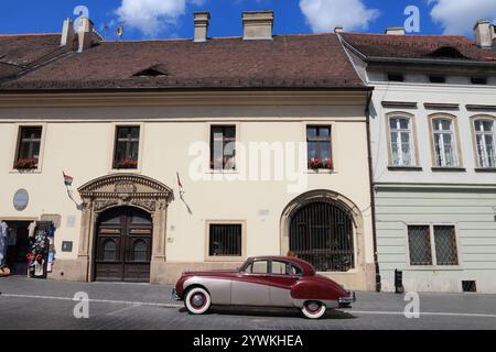 BUDAPEST, UNGARN - 20. JUNI 2014: Besucher besuchen den Schlosshügel im Stadtteil Buda in Budapest, Hauptstadt Ungarns. Stockfoto
