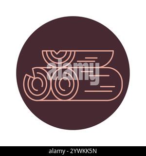 Schwarzes Symbol für gehackte Holzlinie. Signieren Sie für Webseite, mobile App, Schaltfläche, Logo. Schaltfläche Vektorisoliert. Bearbeitbare Kontur. Stock Vektor