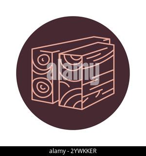Schwarzes Symbol aus Brettschichtholz. Signieren Sie für Webseite, mobile App, Schaltfläche, Logo. Schaltfläche Vektorisoliert. Bearbeitbare Kontur. Stock Vektor