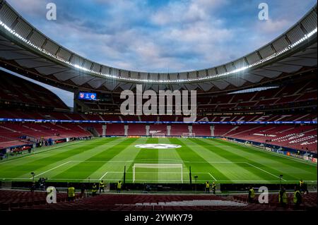 Madrid, Madrid, Spanien. Dezember 2024. Während des Champions League 2024/25 League Phase MD6 Fußballspiels zwischen Atletico de Madrid und SK Slovan Bratislava im Estadio Riyadh Air Metropolitano am 11. Dezember 2024 in Madrid. (Kreditbild: © Alberto Gardin/ZUMA Press Wire) NUR REDAKTIONELLE VERWENDUNG! Nicht für kommerzielle ZWECKE! Stockfoto