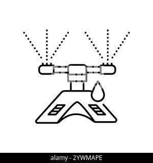 Symbol für die Linienfarbe des Bewässerungssystems. Signieren Sie für Webseite, mobile App, Schaltfläche, Logo. Schaltfläche Vektorisoliert. Bearbeitbare Kontur. Stock Vektor