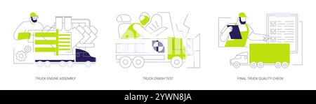 Abstrakte Konzeptdarstellungen für Lkw-Produktionslinien. Stock Vektor