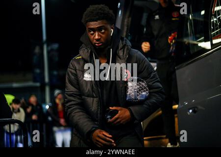 Jesuran Rak-Sakyi von Sheffield United kommt vor dem Sky Bet Championship Match Millwall gegen Sheffield United in den, London, Großbritannien, 11. Dezember 2024 (Foto: Izzy Poles/News Images) Stockfoto