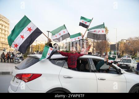 Die Straßen der Stadt Aleppo in Nordsyrien nach dem Fall der syrischen Diktatur Baschar Assad am 11. Dezember 2024. (CTK Foto/Pavel Nemecek) Stockfoto