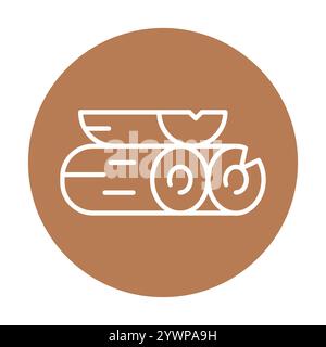 Schwarzes Symbol für gehackte Holzlinie. Signieren Sie für Webseite, mobile App, Schaltfläche, Logo. Schaltfläche Vektorisoliert. Bearbeitbare Kontur. Stock Vektor