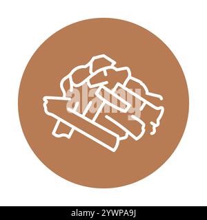 Schwarze Holzlinie mit Holzkohle. Signieren Sie für Webseite, mobile App, Schaltfläche, Logo. Schaltfläche Vektorisoliert. Bearbeitbare Kontur. Stock Vektor