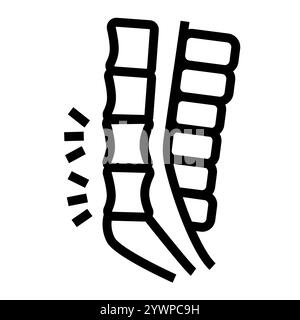 Schwarzes Symbol der Spondylolisthesis-Linie. Schaltfläche Vektorisoliert. Bearbeitbare Kontur. Stock Vektor
