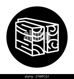 Schwarzes Symbol aus Brettschichtholz. Signieren Sie für Webseite, mobile App, Schaltfläche, Logo. Schaltfläche Vektorisoliert. Bearbeitbare Kontur. Stock Vektor