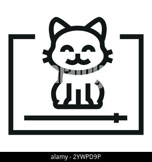 Schwarzes Symbol für Anime-Genre. Schaltfläche Vektorisoliert. Bearbeitbare Kontur. Stock Vektor