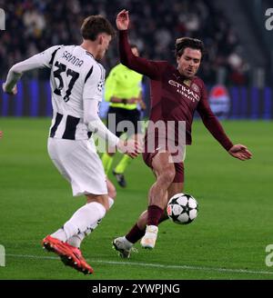 Jack Grealish von Manchester City während der UEFA Champions League, Ligaspiels im Allianz Stadium in Turin, Italien. Bilddatum: Mittwoch, 11. Dezember 2024. Stockfoto