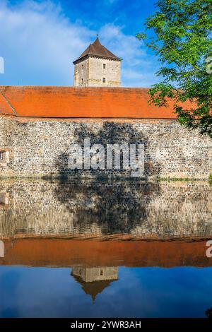 Svihov, Tschechische republik - 24. Mai 2024. Wasserburg Svihov an sonnigem Tag Stockfoto