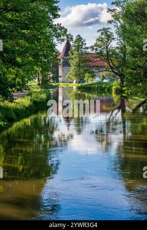 Svihov, Tschechische republik - 24. Mai 2024. Wasserburg Svihov an sonnigem Tag Stockfoto