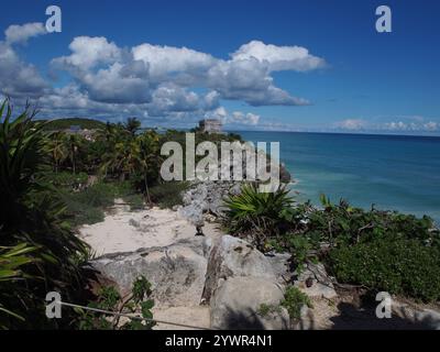 Die Küste von Tulum, Quintana Roo, Mexiko, in der Nähe der Maya-Ruinen Stockfoto