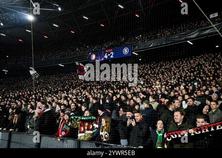 Rotterdam, Niederlande. Dezember 2024. Rotterdam - das Ergebnis in der sechsten Runde des neuen Formats der Champions League 2024/2025. Das Spiel findet am 11. Dezember 2024 im Stadion Feijenoord de Kuip zwischen Feyenoord und AC Sparta Praha in Rotterdam statt. Credit: Box to Box Pictures/Alamy Live News Stockfoto