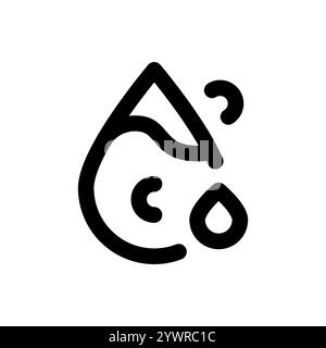 Schwarzes Symbol für einfach ungesättigte Fettlinie. Nährwertkennzahlen. Stock Vektor