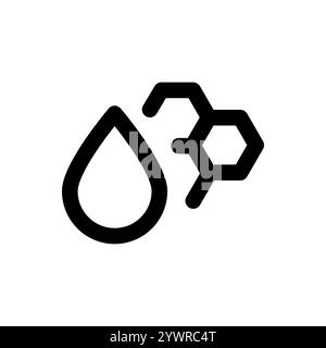 Schwarzes Symbol für mehrfach ungesättigte Fettlinie. Nährwertkennzahlen. Stock Vektor