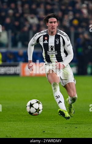 Allianz Stadium, Turin, Italien. Dezember 2024. UEFA Champions League Football; Juventus gegen Manchester City; Dusan Vlahovic von Juventus FC Credit: Action Plus Sports/Alamy Live News Stockfoto