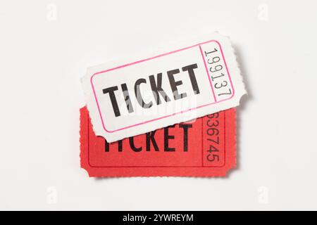 Eine rot-weiße Eintrittskarte für Vintage Stockfoto