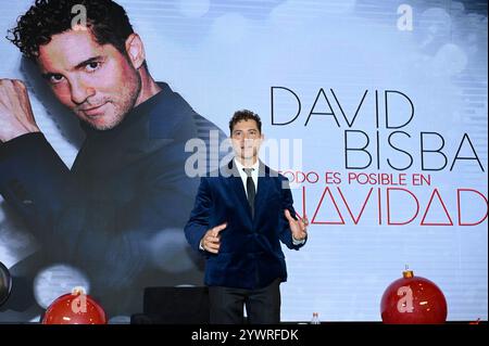 Mexiko-Stadt, Mexiko. Dezember 2024. Der spanische Sänger David Bisbal nimmt am 11. Dezember 2024 an einer Pressekonferenz Teil, um sein neuestes Album Todo es posible en Navidad bei Universal Music in Mexiko-Stadt zu promoten. (Foto: Carlos Tischler/ Eyepix Group) (Foto: Eyepix/NurPhoto) Credit: NurPhoto SRL/Alamy Live News Stockfoto