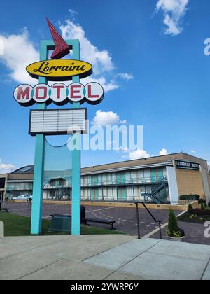 Das Lorraine Motel, in dem Reverend Martin Luther King 1968 ermordet wurde. Das Motel ist heute das National Civil Rights Museum in Memphis, Tennessee Stockfoto