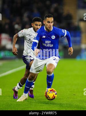 Cardiff, Großbritannien. Dezember 2024. Anwar El Ghazi von Cardiff City während des Sky Bet Championship Matches Cardiff City gegen Preston North End im Cardiff City Stadium, Cardiff, Vereinigtes Königreich, 11. Dezember 2024 (Foto: Andrew Lewis/News Images) in Cardiff, Vereinigtes Königreich am 12.11.2024. (Foto: Andrew Lewis/News Images/SIPA USA) Credit: SIPA USA/Alamy Live News Stockfoto