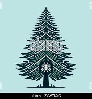 weihnachtsvektor-Kunstbaum mit Hintergrund Stock Vektor