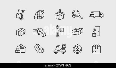 Symbolgruppe Delivery Services Stock Vektor