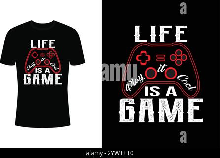 Life is a Game Play IT cooles Gaming-Typografie-Design Stock Vektor
