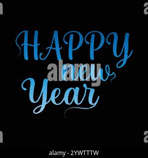 Happy New Year Typografie Design Stock Vektor