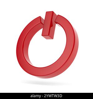 Netzschalter auf weißem Hintergrund. Isolierte 3D-Darstellung Stockfoto