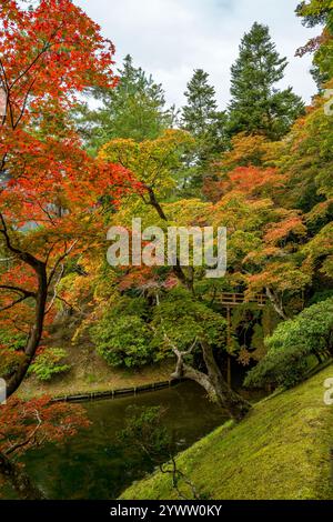 Der Garten und der See der Kaiservilla Shugakuin im Nordosten von Kyoto Japan Stockfoto