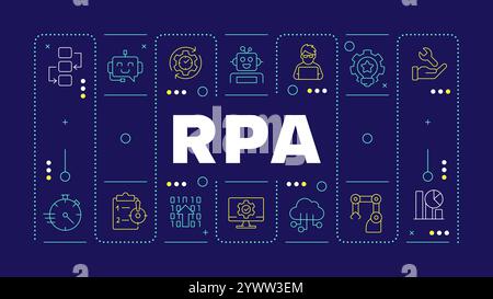 RPA-Konzept mit dunkelblauem Wort Stock Vektor