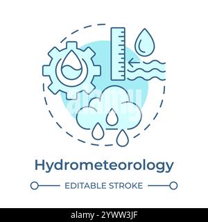 Symbol für Hydrometeorologie in sanftem Blau Stock Vektor