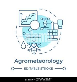 Symbol für Agrometeorologie in sanftem Blau Stock Vektor