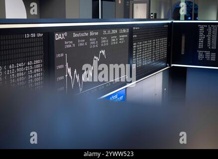 Symbolbild zum Thema Trading. Aufgenommen in der Deutschen Börse in Frankfurt am Main, 21.11.2024. Frankfurt am Main Deutschland *** Symbolbild o Stockfoto