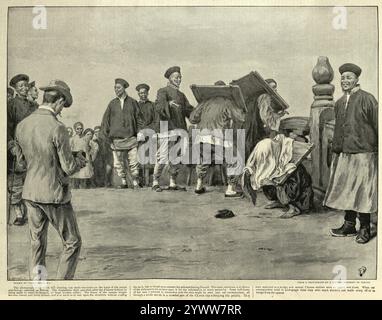 Geschichte Chinas, Gefangene, die sich nach dem Aufstand in Peking weigerten, 1899, 19. Jahrhundert fotografieren zu lassen Stockfoto