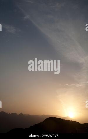 Sonnenuntergang jabal akhdar al hamra oman im Nahen Osten Stockfoto