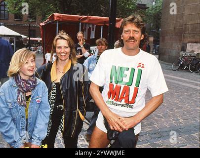 Kopenhagen/Dänemark/15. Mai 1993/historische Archivbilder ) dänen inszeniert keine Protestkundgebung zum eu-Massrichet-Projekt dänischer Kompain agianst dänischer Referdeum Masstrichet Tag der Referendumssitzung am eu-Projekt am 18. Mai 1993 in dänischer Hauptstadt. (Foto. Francis Joseph Dean/Dean Pictures) (nicht für kommerzielle Zwecke) Stockfoto