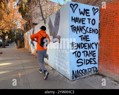 Wandgemälde im Viertel Fort Greene in Brooklyn, New York. Stockfoto