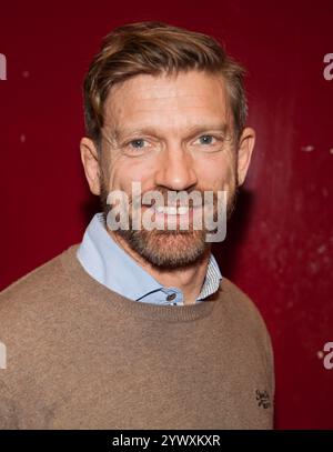 JESPER BLOMQVIST schwedischer ehemaliger Profifußballer, der als Mittelfeldspieler Teil der Mannschaft war, die 1999 mit Manchester United das Dreifache gewann. Stockfoto